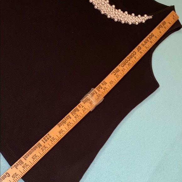 JM COLLECTION pearl embellished ribbed tank top black stretchy soft NEW size XL - Picture 8 of 8